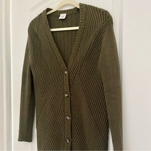 Cabi Olive Green Sweater Cardigan XSmall